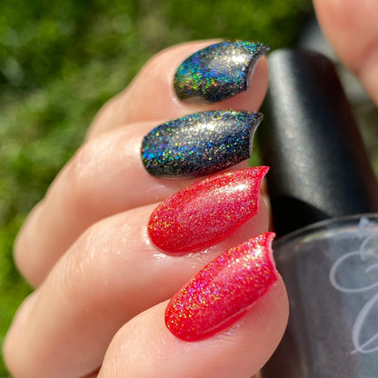 Holographic top coat