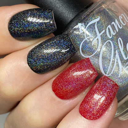 Holographic top coat