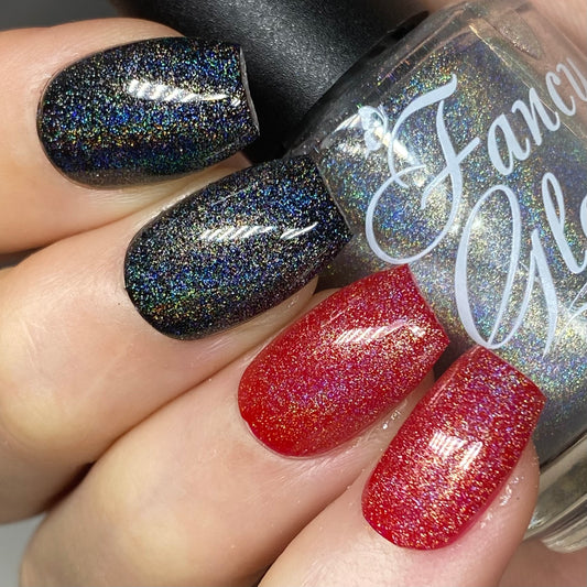 Holographic top coat
