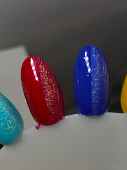 Holographic top coat